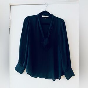 Loft Long-sleeve V-Neck Blouse. Size- Medium-Petite. 100% Polyester
